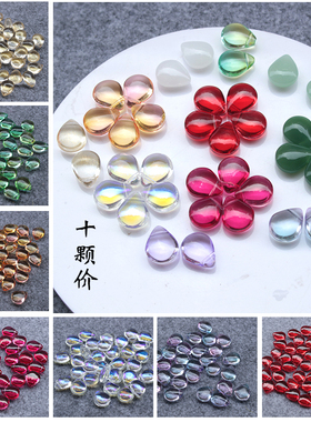 古风水滴发簪头饰捷克琉璃花瓣