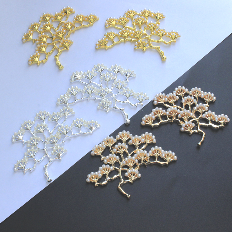 diy合金保色发簪材料树枝迎客松