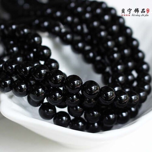 优质黑玛瑙圆珠 4-14mm散珠子手串手链半成品手工diy饰品配件