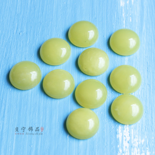 diy戒面圆形贴片柠檬石