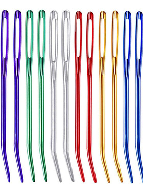 skc铝合金大眼针弯针手工缝合毛衣针针绒线毛线针弯头手缝针2只装