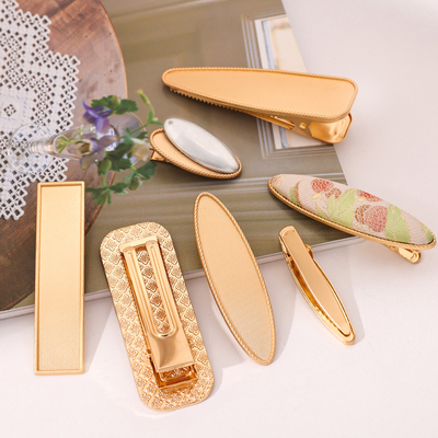 宋锦手工diy刺绣配件新中式底托发夹发饰包布包边发卡边夹弹簧夹