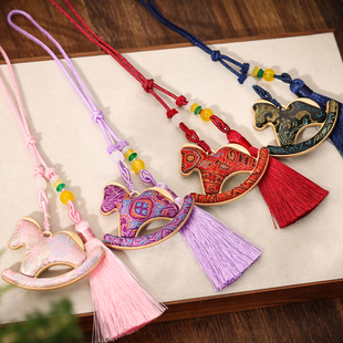 马年新年春节元旦宋锦摇摇马挂件手工diy材料包马上有钱车载挂饰