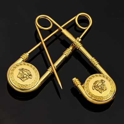 时髦胸针网红金色美杜莎大别针复古金属大小号情侣款领口收腰神器