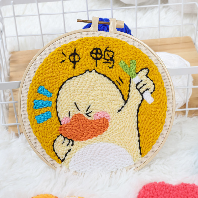 俄罗斯戳戳绣diy毛线画材料包手工制作画戳戳乐装饰画卡通摆件