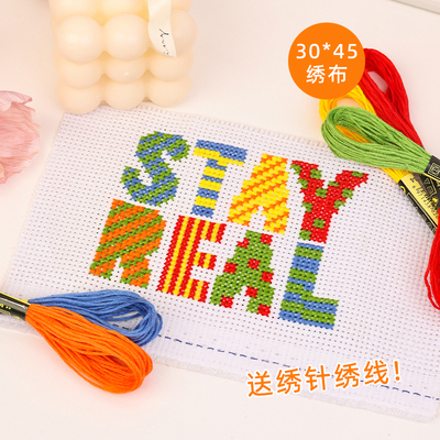 简单十字绣STAYREAL手工diy全套材料包送绣针绣线家居摆件礼物