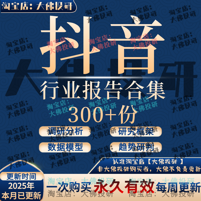 2025抖音市场研究报告用户画像营销直播短视频电商数据实战字节