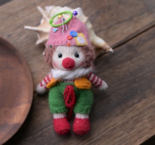 （成品）棒针钩针毛线玩偶小丑手工挂件新年礼物车挂包挂