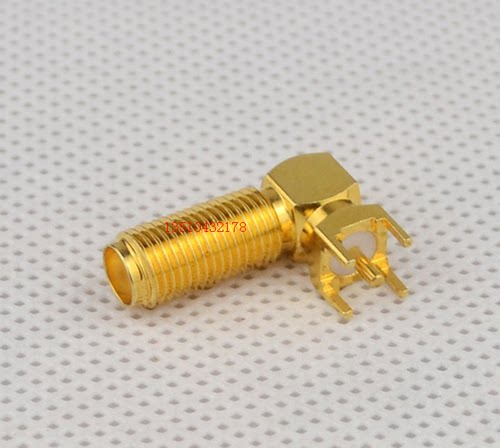 射频头 SMA-KWE SMA母弯头PCB插板 射频SMA母头螺牙加长式 50欧姆