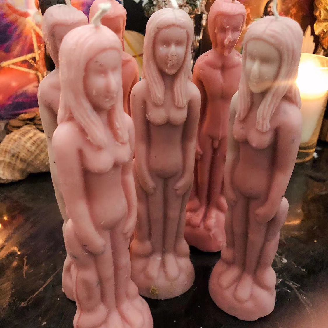（已净化）手工定制人形蜡烛 男人女人异形蜡烛 红橙粉黑白紫蓝色