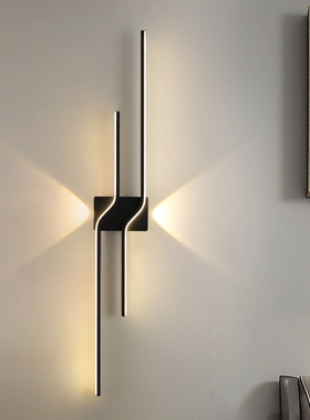 极简床头壁灯卧室简约现代客厅背景装饰灯具新款长条过道走廊墙灯