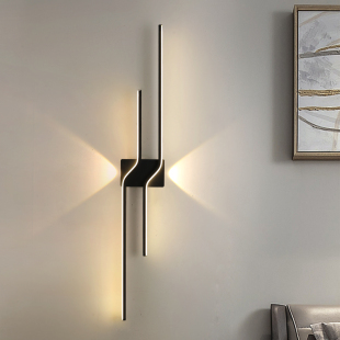 极简床头壁灯卧室简约现代客厅背景装饰灯具新款长条过道走廊墙灯