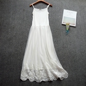 秋季 打底裙连衣裙内衬裙长款 吊带裙内搭白黑蕾丝防走光舒适长裙子