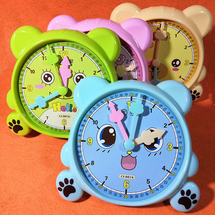 小朋友学时间教具钟面带秒针指针可自由拨动非联动学习钟表模型