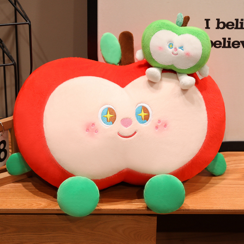 可爱苹果抱枕毛绒玩具女生床上睡觉娃娃玩偶生日礼物床头靠枕公仔