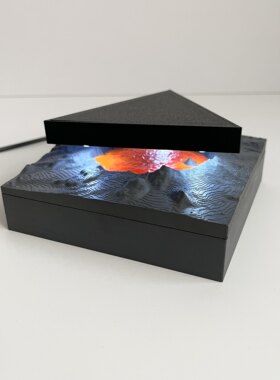 TR3B磁悬浮飞行器飞碟目击场景模型玩具3D打印火山口幽浮潮玩