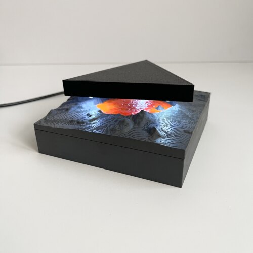TR3B磁悬浮飞行器飞碟目击场景模型玩具3D打印火山口幽浮潮玩