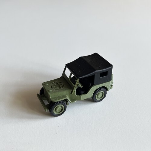 二战军用威利斯吉普车1/64火柴盒拼装组装模型玩具橄榄绿Willys