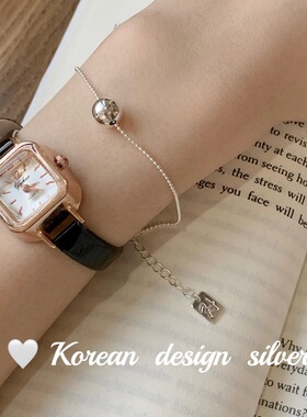 韩国小众高级感ins百搭手饰品 S925纯银简约球球手链极简个性叠