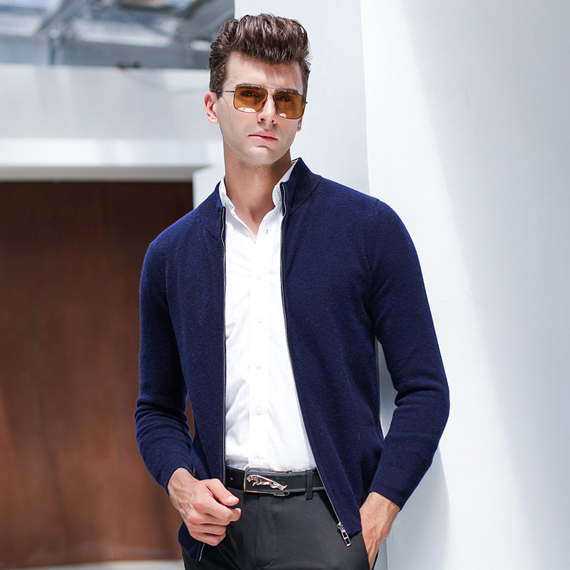 2019秋冬新款100%纯羊毛衫纯色简约百搭立领拉链开衫青年男士毛衣在类目 男装, 针织衫/毛衣中 - 来自Buy2taobao.com提供专业的淘宝代购服务