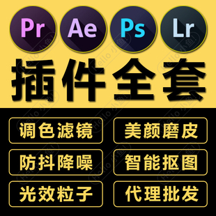 ps插件pr插件ae插件全套一键安装lr预设调色字幕抠图人像磨皮插件