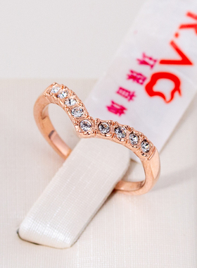 伊泰莲娜丽晶红苹果女士半月戒指