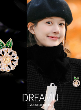 高档雪花朵胸针女防走光扣小别针