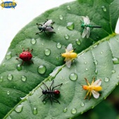 仿真蜜蜂小蜻蜓七星瓢虫黄蜂马蜂知了小昆虫儿童认知教具玩具