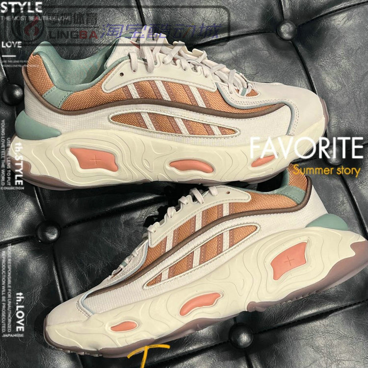 阿迪舒适休闲运动男子系带老爹鞋