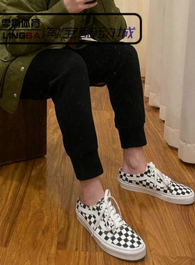 VANS OLD SKOOL 黑白棋盘格男女半拖一脚蹬休闲板鞋 VN0A4P3Y5GU