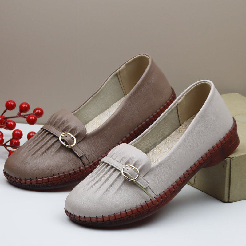 新款老北京布鞋女款平底鞋浅口女鞋圆头单鞋妈妈鞋软底防滑休闲鞋