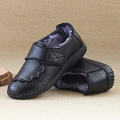 棉鞋 女老北京布鞋 加绒保暖魔术贴妈妈鞋 冬季 牛筋底平跟中老年女鞋