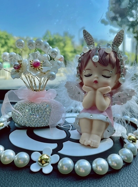 镶钻安妮高档女神车载香薰摆件汽车内用装饰礼品淡香氛水持久珍珠