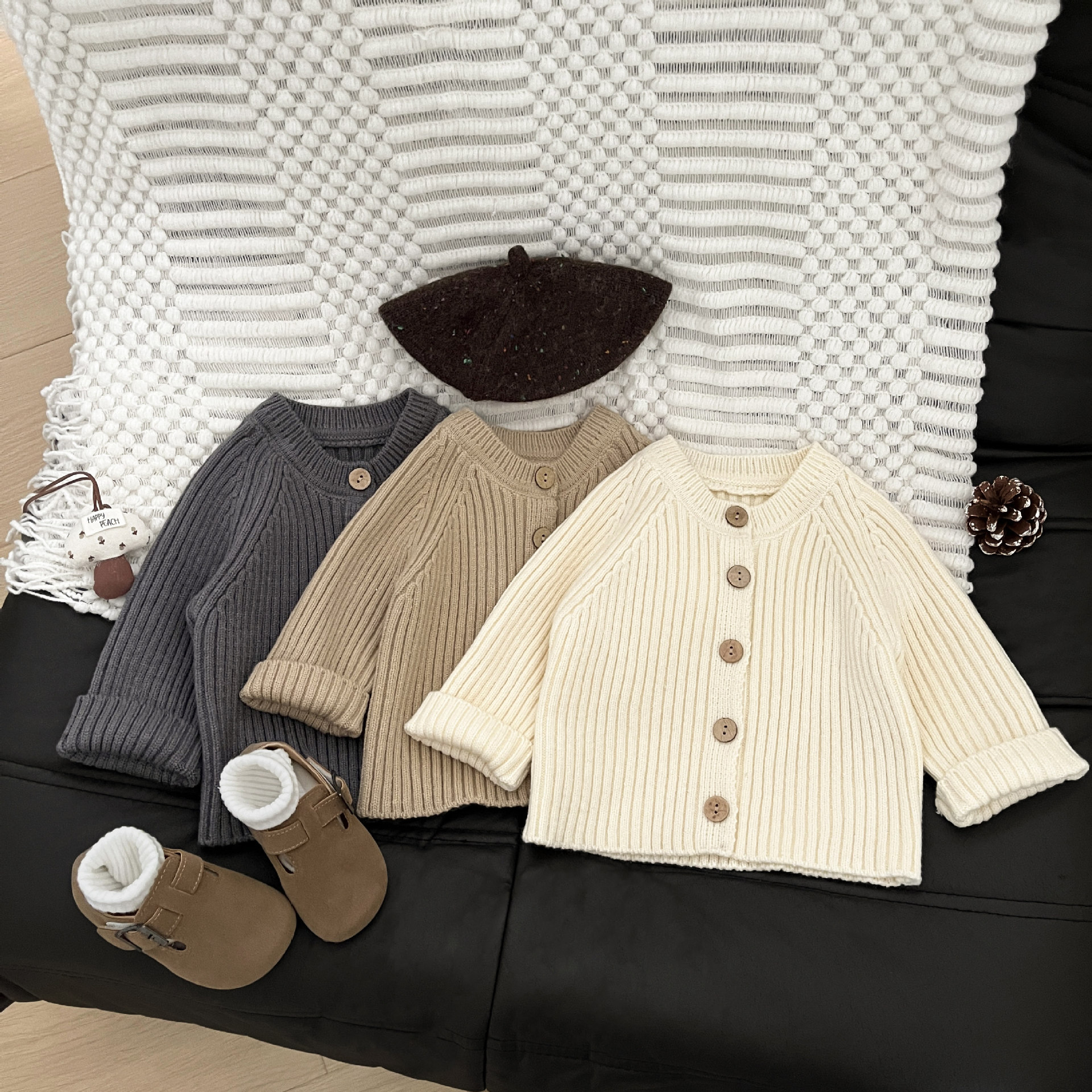 婴儿开衫外套春秋2025新款韩版洋气婴幼儿针织毛衣外出服周岁秋款