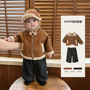 裤子男童冬款加绒加厚保暖裤2026冬季新款休闲百搭外穿潮裤直筒裤