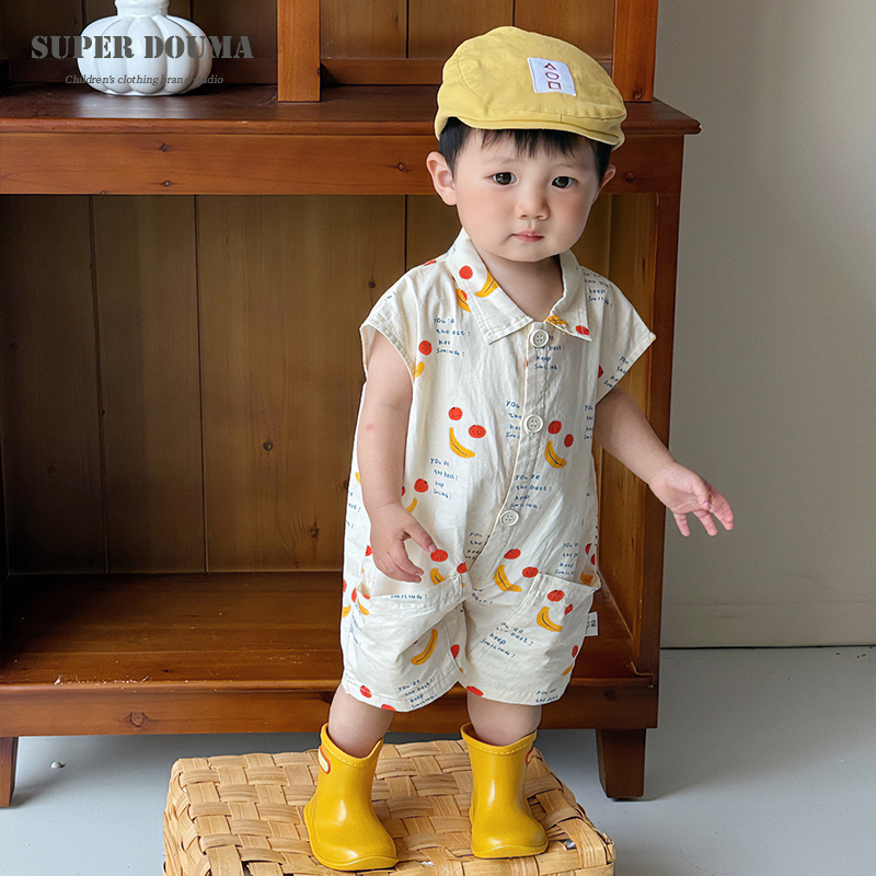 宝宝衣服夏连体男婴儿外出服夏季薄款韩范婴幼儿炸街爬服周岁夏款