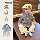 韩版 男宝宝衬衫 洋气休闲百搭上衣春秋外出服 2026新款 婴儿衣服春装