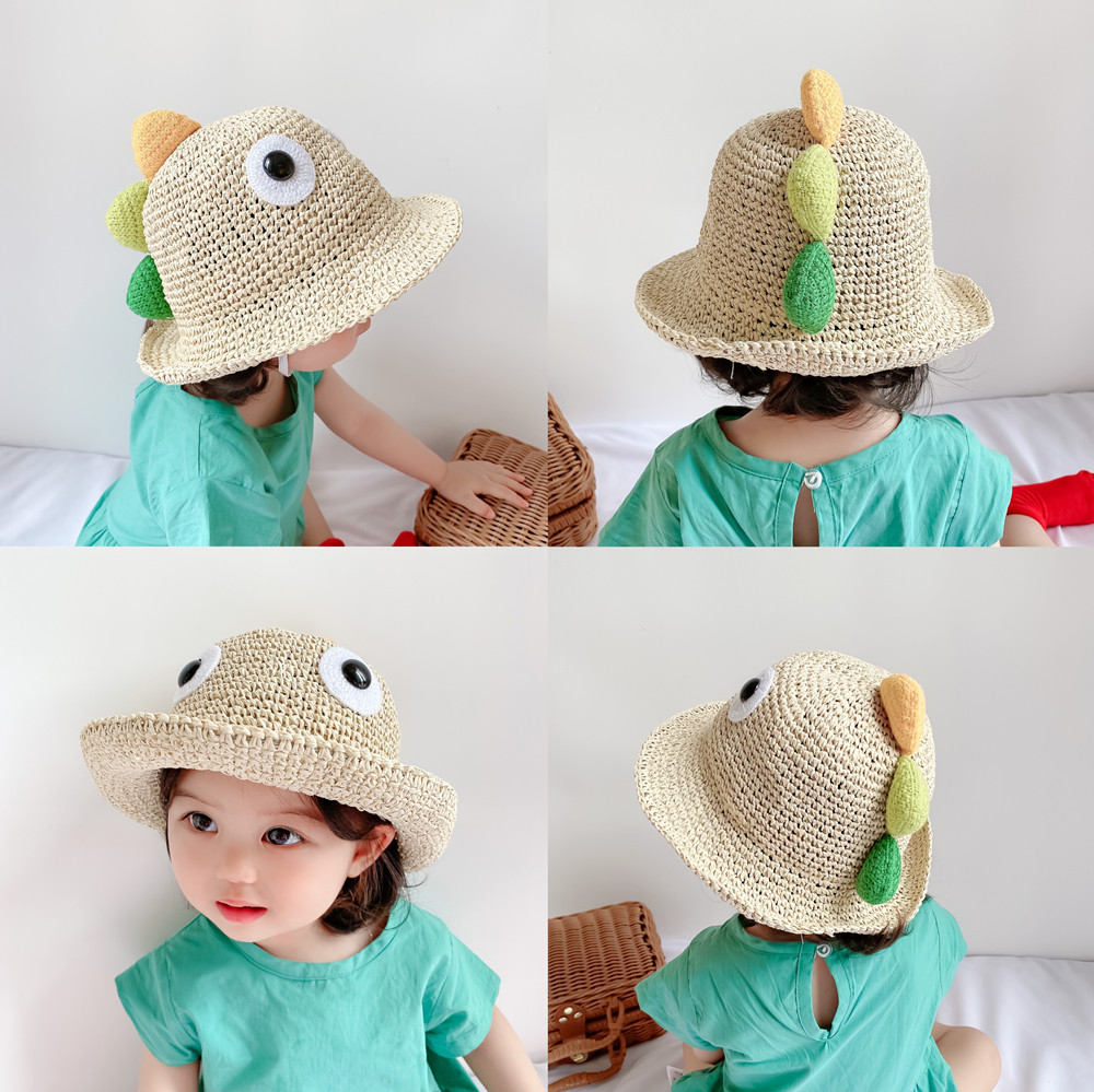 2025夏季儿童草帽遮阳帽恐龙帽子凹造型可爱男宝宝帽子圆顶防晒帽,童装/婴儿装/亲子装,帽子,淘宝优惠券,粉丝福利购,淘宝优惠卷