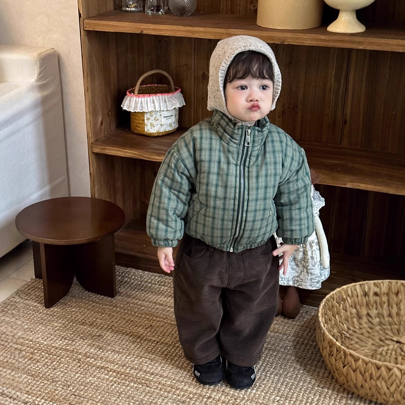 男宝宝潮帅气时髦套装超韩洋气婴儿衣服冬装夹棉外套加厚卫衣裤冬