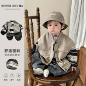 小月龄开春外出服宝宝分体套装 洋气婴幼儿休闲三件套周岁服春 韩版