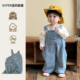 韩版 时尚 洋气婴幼儿背带两件套 小月龄婴儿衣服秋装 早秋男宝宝套装