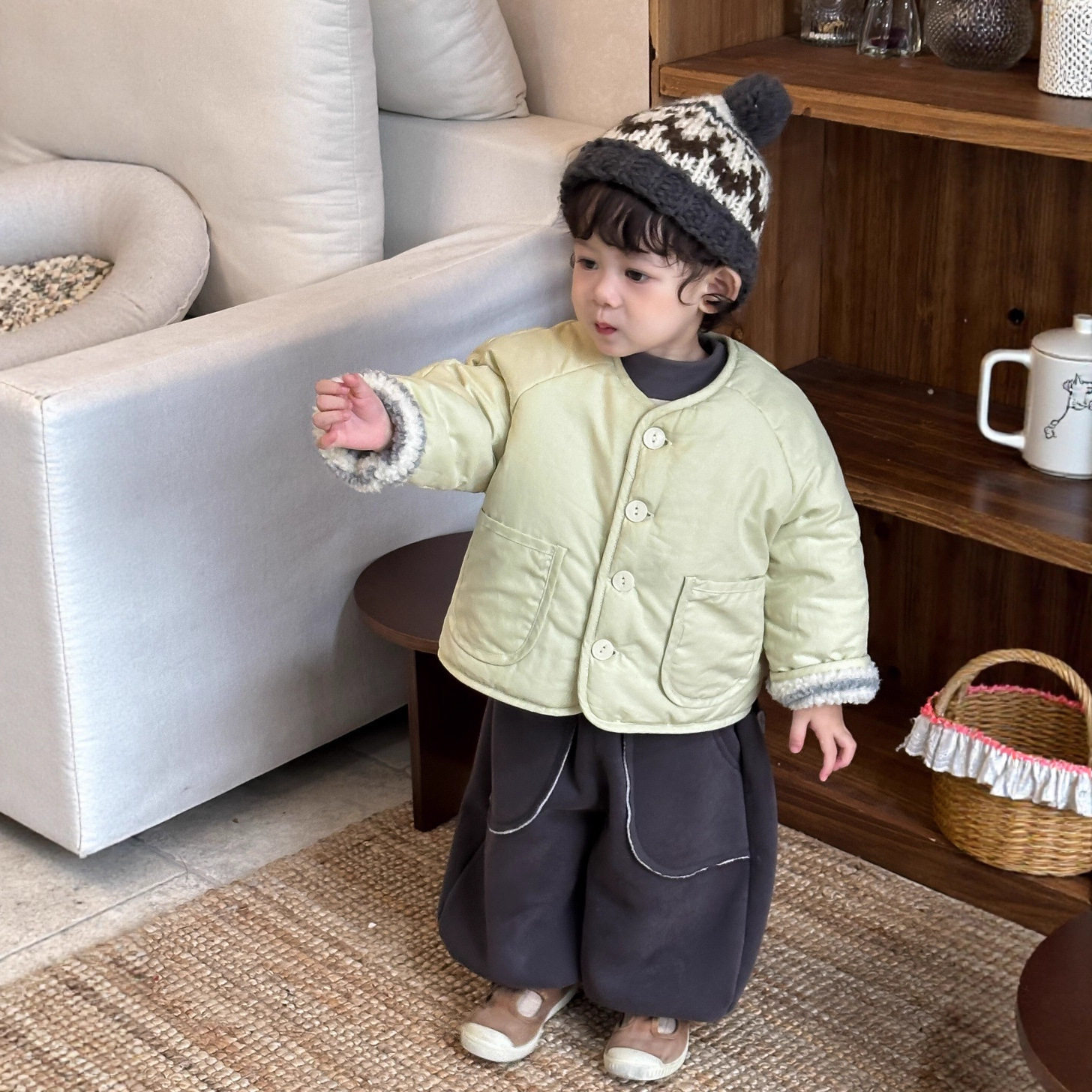 婴儿冬装套装2025新款洋气宝宝夹棉外套加绒裤子卫衣两件套周岁服,童装/婴儿装/亲子装,套装,淘宝优惠券,粉丝福利购,淘宝优惠卷