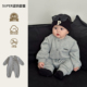 洋气婴幼儿休闲爬服 韩版 婴儿连体衣冬季 加厚外出服男宝宝衣服冬装