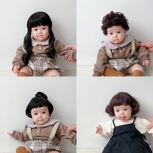 婴幼儿头饰女孩小辫子婴儿小发套