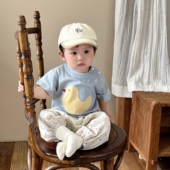 两件套夏季 男宝宝夏装 防蚊裤 超萌可爱婴幼儿衣服韩系卡通短袖 套装