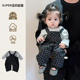 时尚 韩版 婴儿背带打底两件套百日服 洋气时髦套装 婴幼儿女宝宝秋装