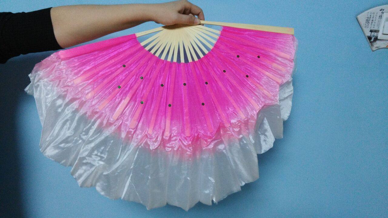 新款白粉玫双面舞蹈扇一尺打磨扇骨表演道具渐变秧歌扇成人仿真丝,运动/瑜伽/健身/球迷用品,更多舞蹈配饰,淘宝优惠券,粉丝福利购,淘宝优惠卷