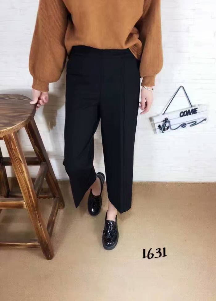 謎底1631女褲2018春款時尚顯瘦松緊腰大碼寬松闊腿褲休閑褲