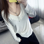 木耳边大码女装2025年秋装新款宽松胖mm打底衫莱赛尔t恤内搭上衣