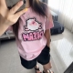 减龄粉嫩t恤上衣半袖 大码 胖mm宽松舒适2025年春夏装 短袖 女装 新款